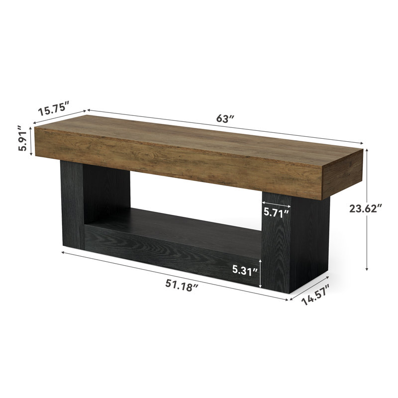 63" TV Stand for TVs up to 70" with Open Shelf