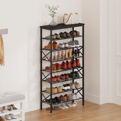 8‑Tier Freestanding Shoe Rack, 32‑Pair Large‑Capacity Shoe Storage Organizer for Entryway, Closet, Dorm Room