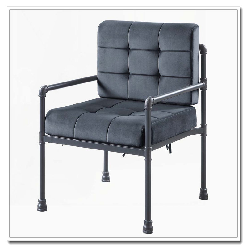 Chaise d'appoint de style industriel avec mousse à mémoire de forme