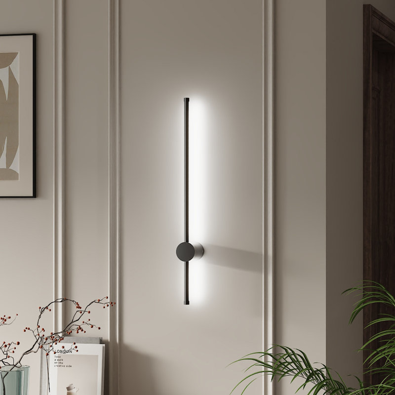 Wall Sconce, 372 Lumens, Black, 60cm H x 6cm W x 9.7cm D