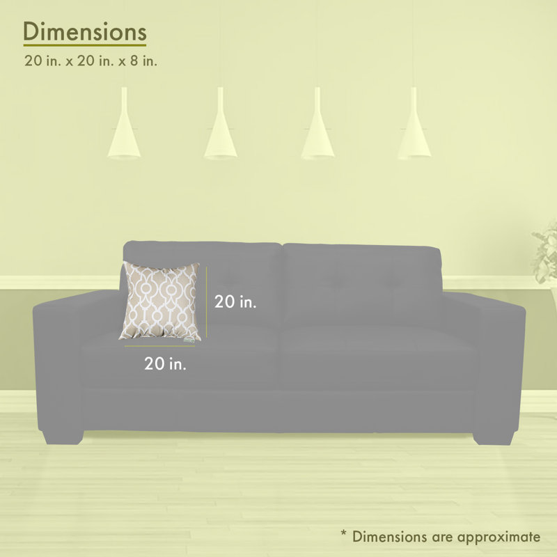Coussin Athens, H 20 po x l 20 po, Sable