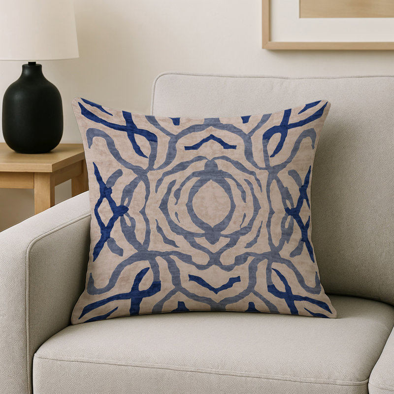 Coussin décoratif intérieur et extérieur Modern, Gris abstrait 76, Carré 20 po