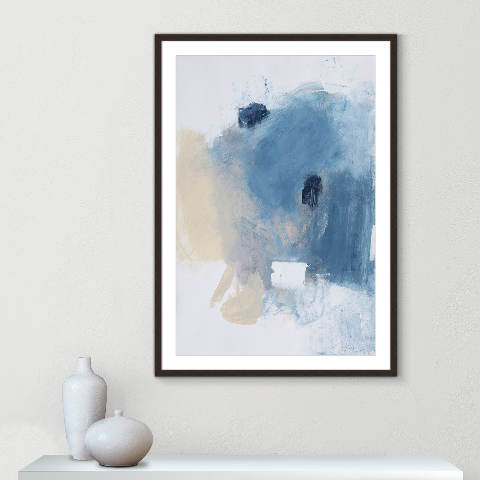 Runa "Coastal Carnival I" Print, Walnut Single Picture Framed Paper, White, 41.5" H x 29.5" W x 1.25" D