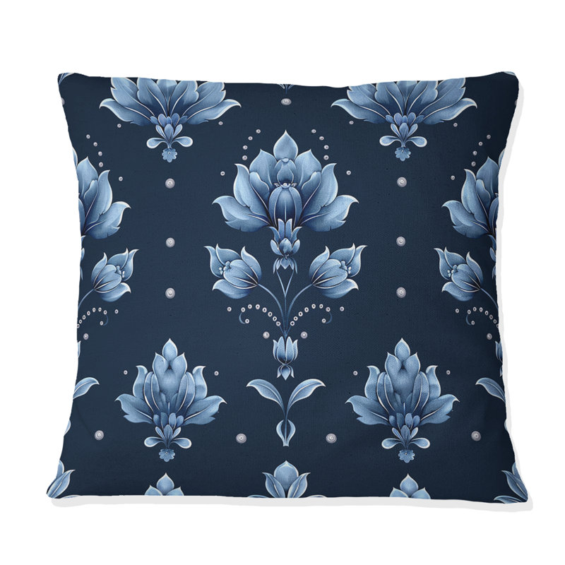 Glamourous Damask Print III - Coussin Glamourous, H 18 po x H 18 po
