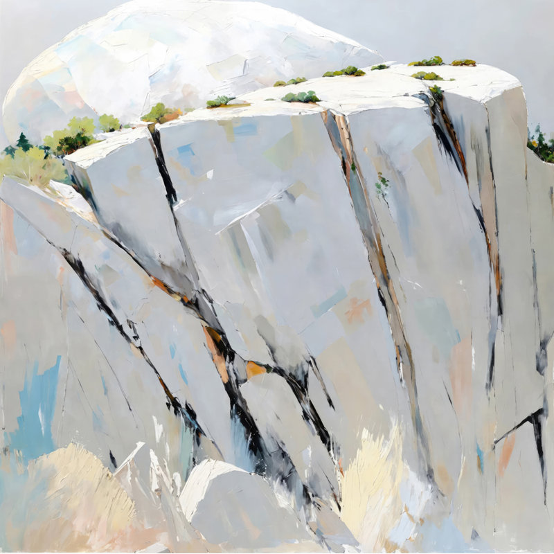 Half-Dome-Cliffs  Giclee on Gallery Wrapped Canvas, 24" H x 24" W