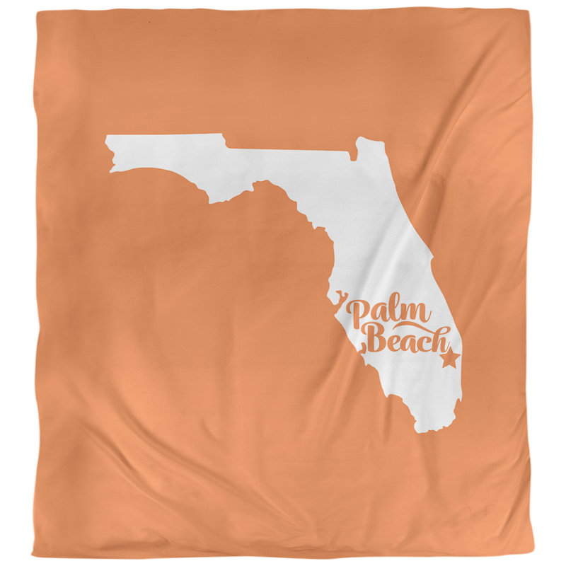 Housse de couette palm beach floride, Microfibre, Orange