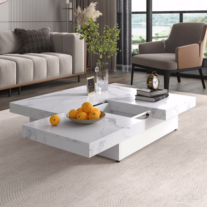 Table basse en placage de marbre