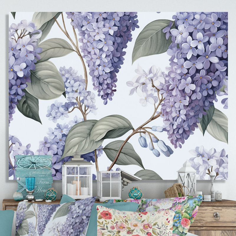 «Purple Ang Grey Lilac Fragrant Blooms II», reproduction d'art sur toile, H 16 po x l 32 po x P 1 po, Toile tendue