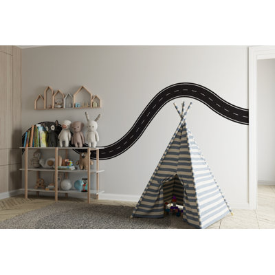 Road Wind Wall Decal Highway Vinyl Sticker Track Route Wall Decor Kids Playroom Boys Room Wall Art Automotive Bedroom Mural Sticker 540RS