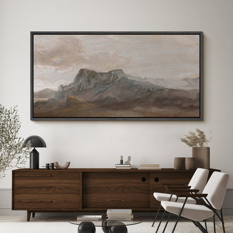 «Rustic Mountain Landscape», impression sur toile encadrée, décor de chalet traditionnel, Noir, H 30 po x l 60 po