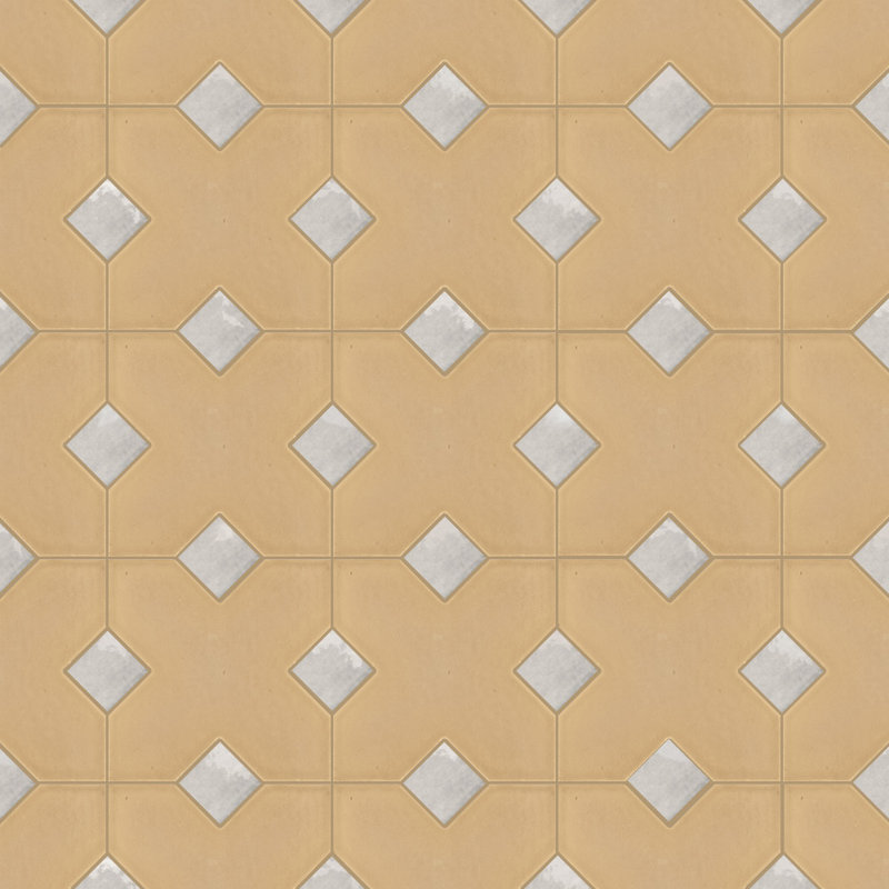 Cross And Dot Porcelain Wall and Floor Tile, Fawn/Gray