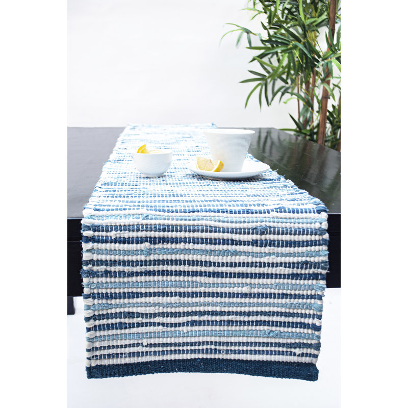 Chemin de table Mohr, Bleu / blanc