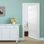 Shaker à dalles 5 panneaux en bois massif blanc 80 po x 36 po avec trousse