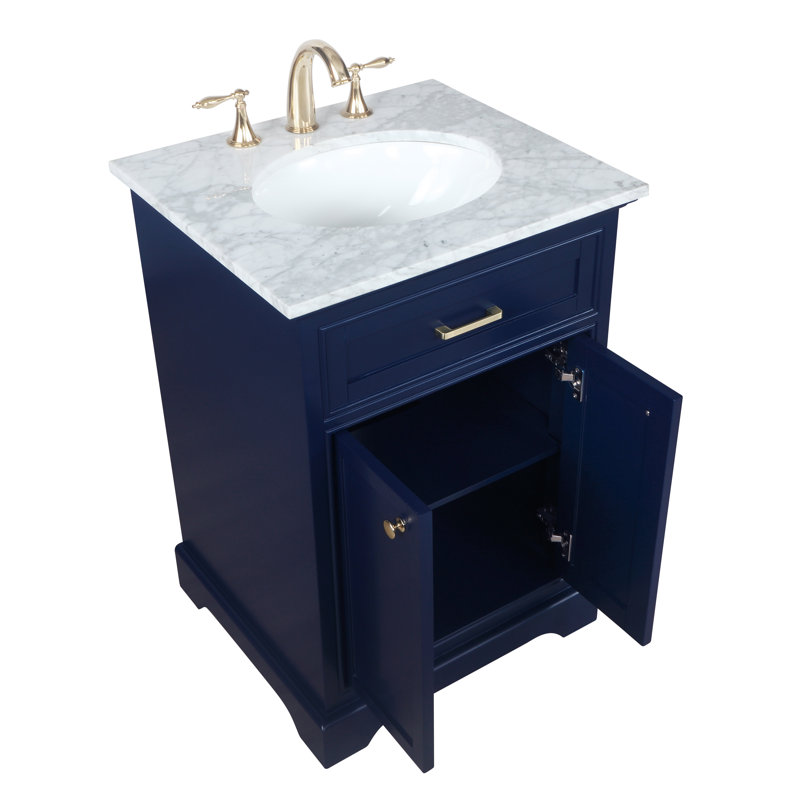 Ensemble de meuble-lavabo simple 24 po Hermes, Bleu