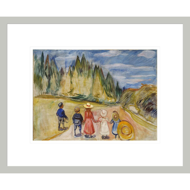 «The Fairytale Forest» par Edvard Munch, impression giclée sur cadre, 13.75" H x 16.67" W