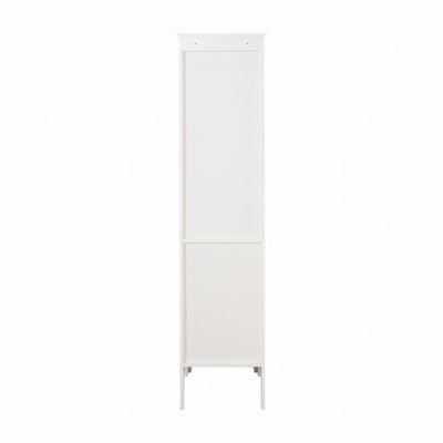 Tall Narrow Tower Freestanding Cabinet With 2 Shutter Doors 5 Tier Shelves For Bathroom, Kitchen ,Living Room ,Storage Cabinet