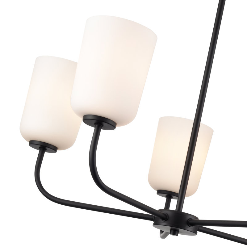 Lustre de 27 po de largeur Laphia, 5, Noir mat