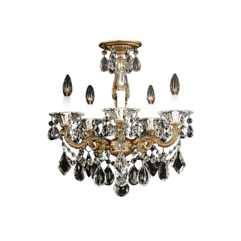 La Scala 5 - Light Chandelier, Florentine Bronze, Heritage Clear