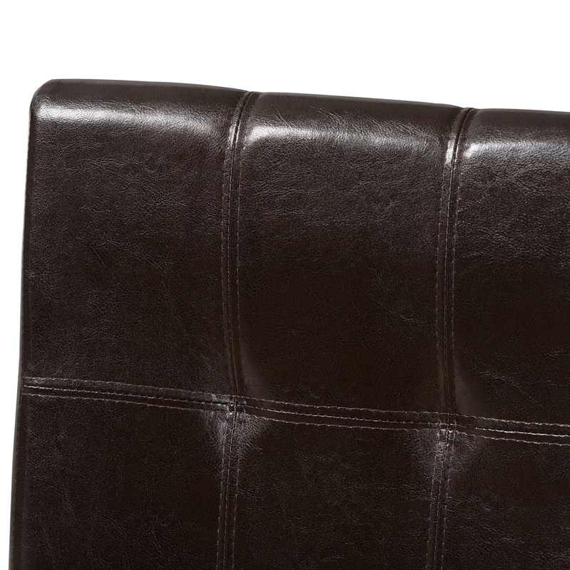 Fauteuil parsons capitonné brun foncé H 18,5 po Julissia, H 37,99 po, l 17,91 po x P 20,47 po