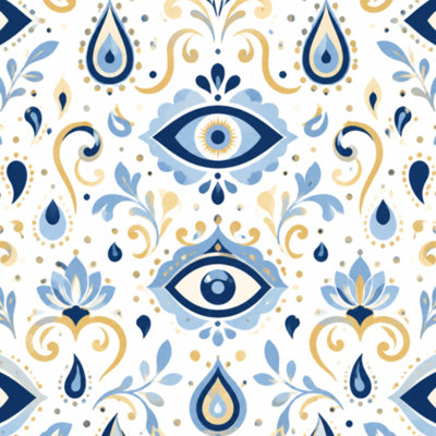 Peel and Stick Wallpaper Evil eye Magic occult symbol line Wall Mural 23.6"W x 118"H Self Adhesive Removable Wall Paper Renter Friendly Wallpaper for Nursery Bedroom Cabinets