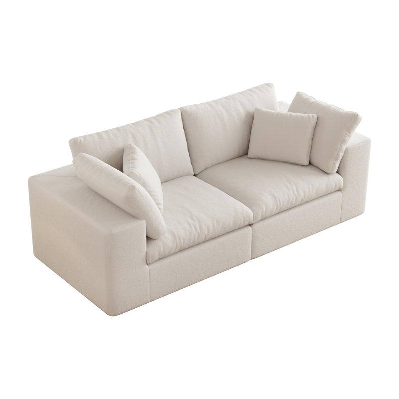 Canapé modulaire Boneless, H 25 po x l 78 po x P 39 po, 2, Beige