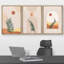 Bohemian-style Plants " Boho Mid-Century Geometric Jungle Palm Tree Desert Abstract Illustrations Modern Art Landscape " 3 - Pieces-98696344-98696345