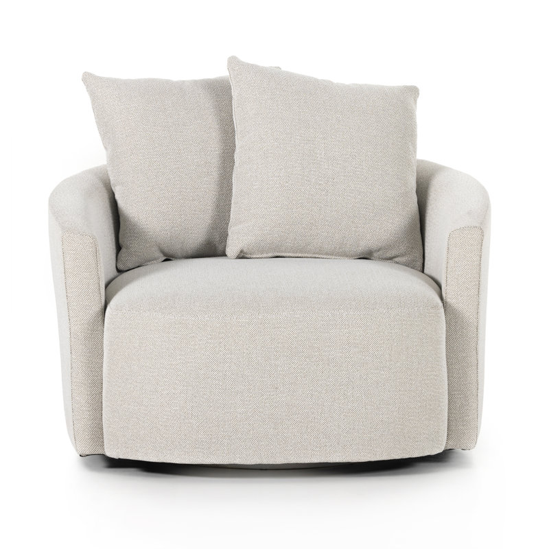 Chloe Swivel Chair, Delta Bisque Performance Weave
