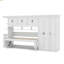 Lit escamotable simple avec bureau, lit mural pliable en bois multifonctionnel avec garde-robe, tiroirs et armoire-571908448