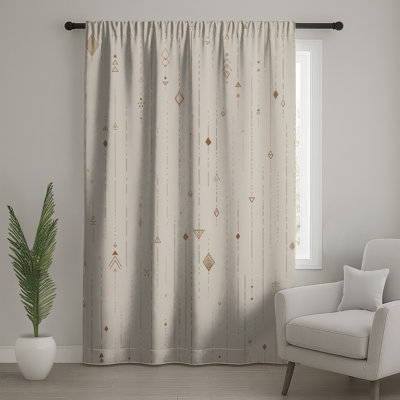 Rideaux à motif géométrique, voilages et voilages abstraits - 1 panneau