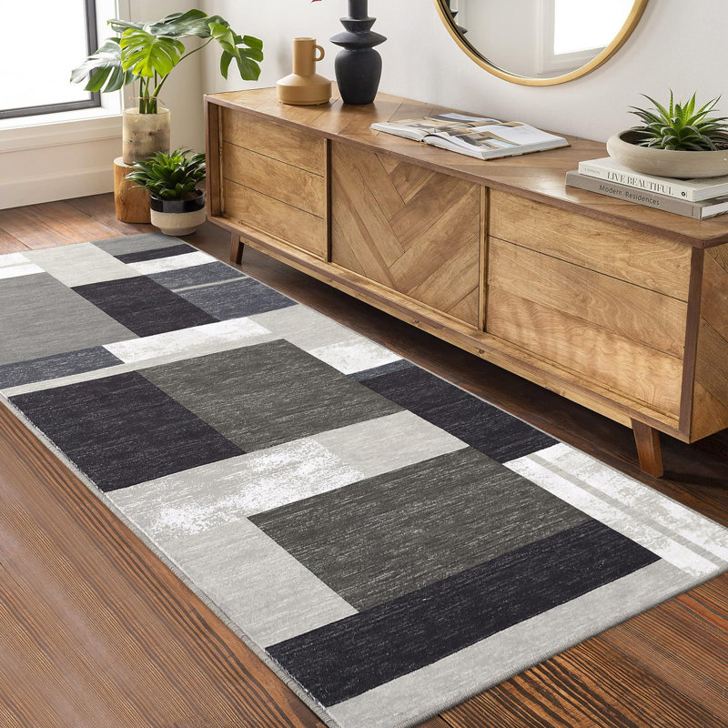 Area Rug, Gray, Runner 60 x 230 cm