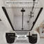 Porte de douche pliante semi-sans cadre à charnière 34-35,2 po, verre trempé 1/4 po, panneau pliable réversible noir mat