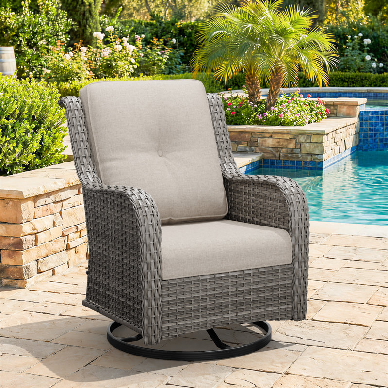 Outdoor 4" Deep Seat Cushion Set - Olefin Fabric, Weather-Resistant & Fade-Resistant, 1, Beige
