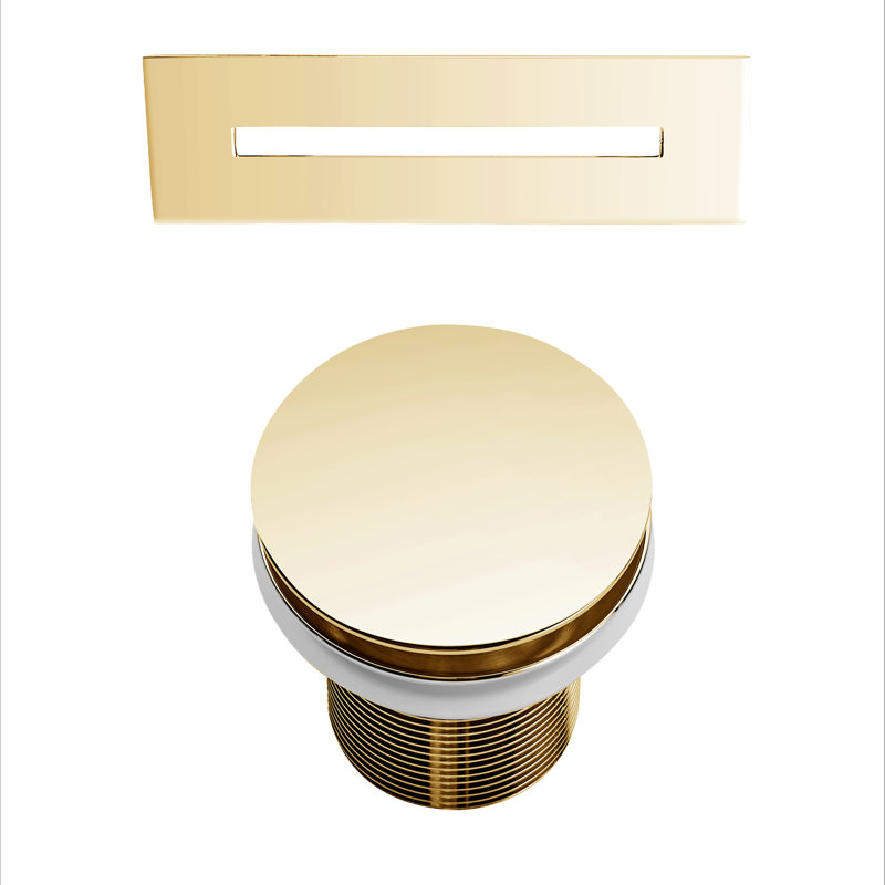 65'' x 29'' Freestanding Soaking Acrylic Bathtub, Polished Brass