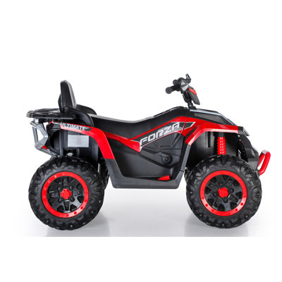 VTT pour enfants 4 roues, véhicule électrique 4 roues motrices 4 roues motrices pour enfants, 2 x 4 places, moteur 4 x 200 W, vitesse maximale de 6Mph - rouge