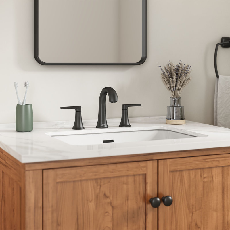 Becklow Widespread 2-handle Bathroom Faucet with Drain Assembly, Matte Black