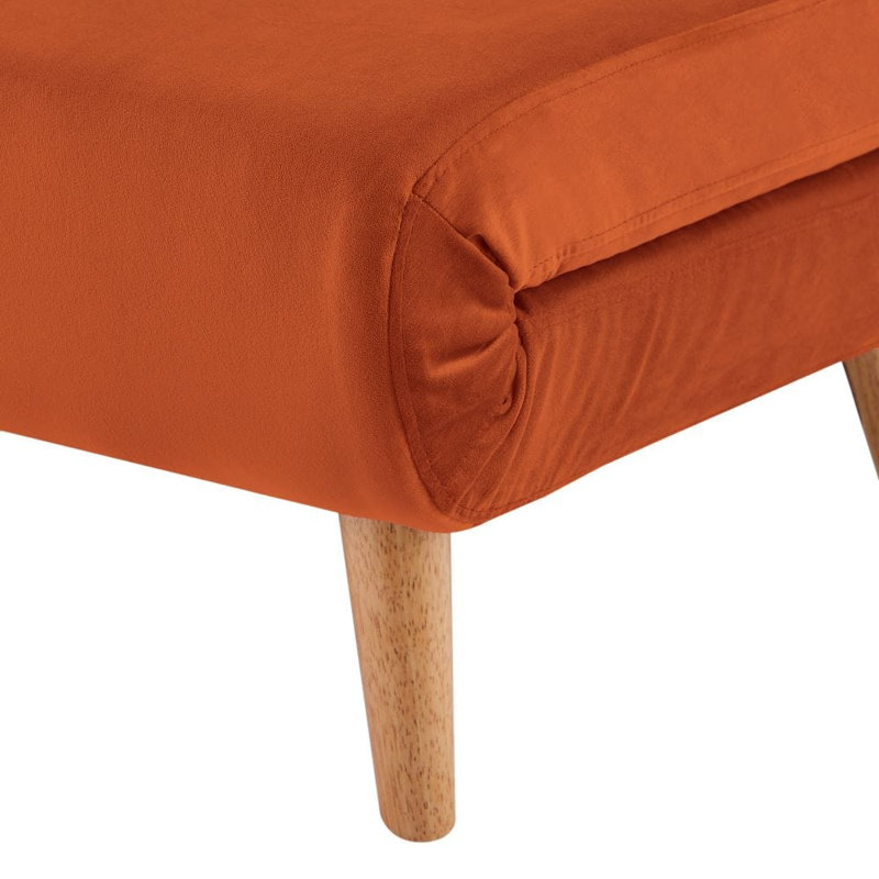 Sisk Velvet Accent Chair, Orange Velvet