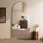 Très grand miroir de plancher arqué sans cadre pleine longueur avec support, miroir mural ou incliné pour chambre à coucher, salle de gym à domicile, salon, entrée-293024582-293024601