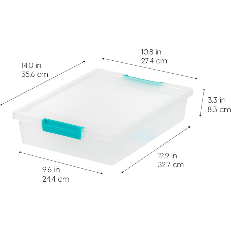 6 pte Bacs de rangement en plastique avec couvercles, paquet de 4, bac sensoriel, rangement pour artisanat, organisateurs et rangement d'artisanat, contenant d'organisation pour la maison, le bureau et les fournitures scolaires, empilable, transparent