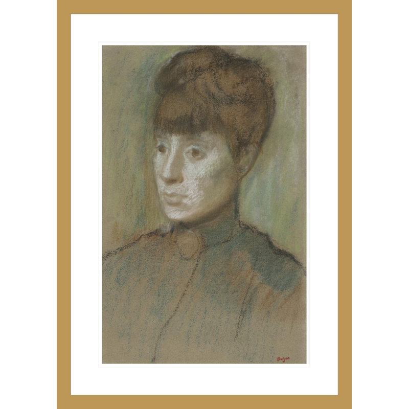 Tête de femme par Edgar Degas, H 29,5 po x l 21,28 po