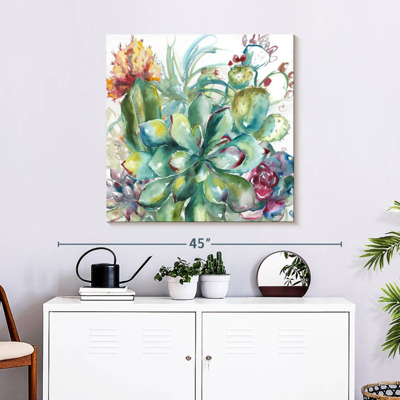 Aquarelle Harnek Succulent Garden I, H 30 po x l 30 po