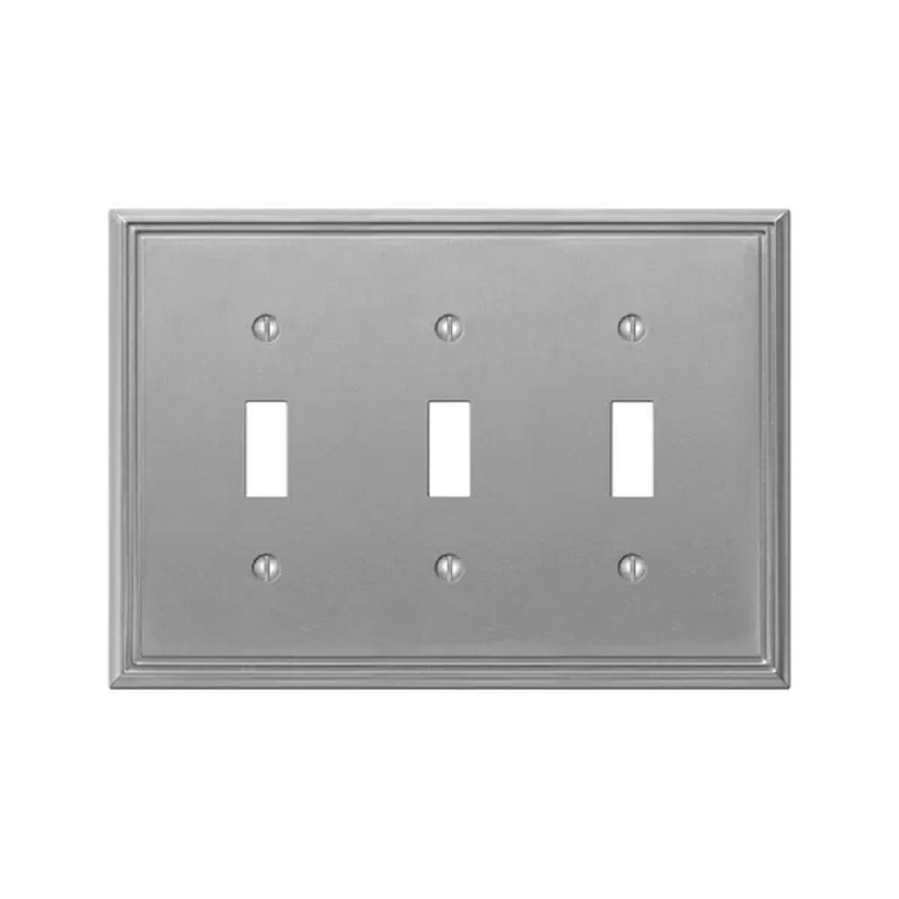 Metro No Subject 3 - Gang Toggle Light Switch Jumbo Wall Plate Amerelle
