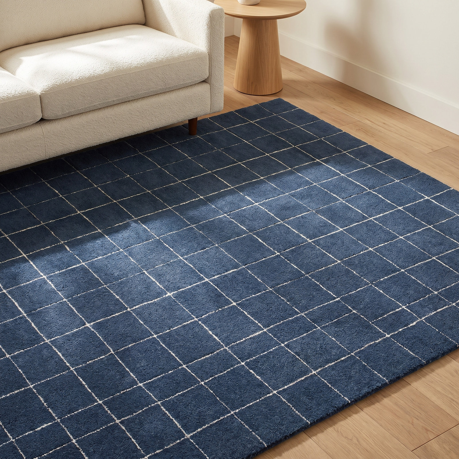 Mallory Hand-Tufted Blue Geometric Area Rug, Rectangle 8' x 10'