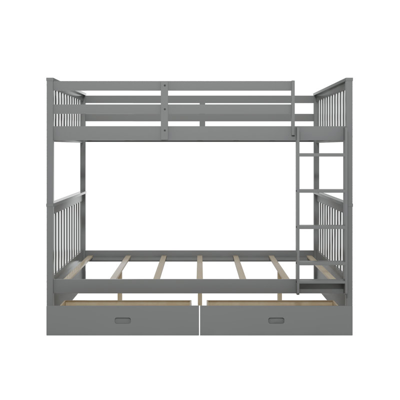 Ermagene Kids Full Over Full Bunk Bed, Gray