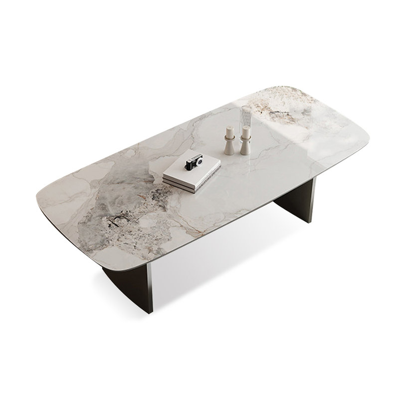 Table de salle à manger en acier inoxydable, 29.53"H x 78.74"L x 35.43"W