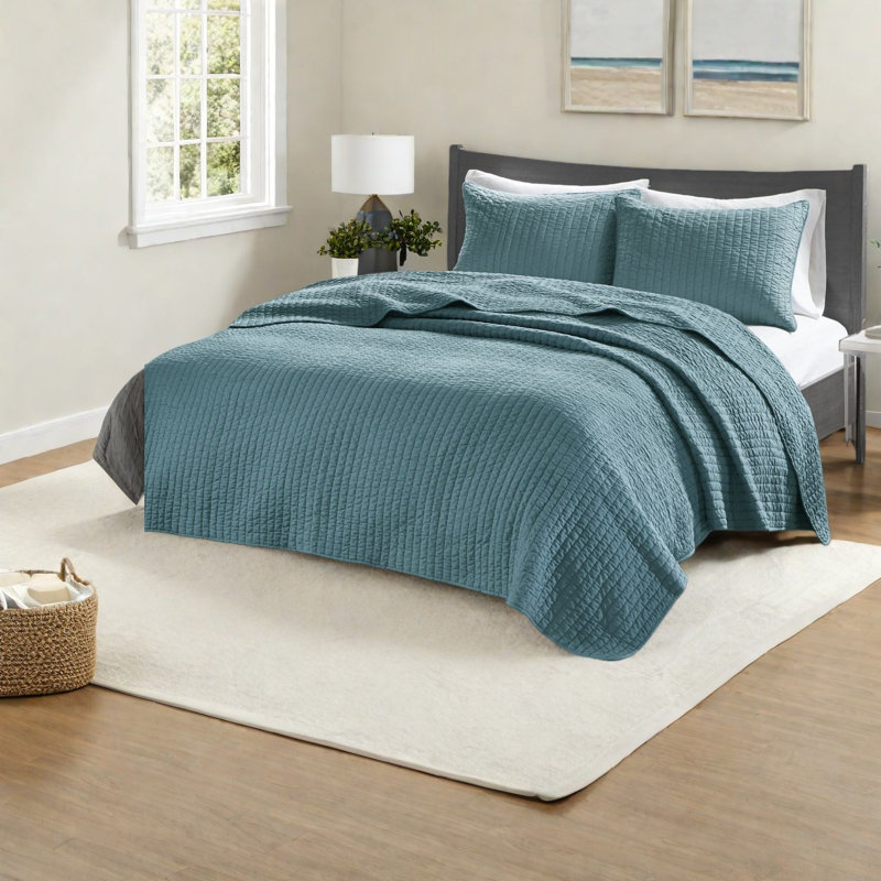 Ensembles de literie en microfibre bleu sarcelle, style maison de campagne confortable, parfait pour un usage domestique