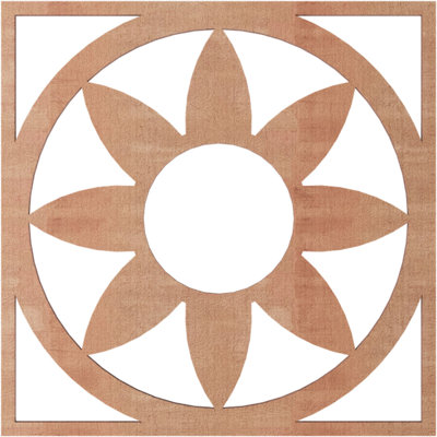 18"OD x 6 1/4"ID x 1/4"T Blume Wood Fretwork Pierced Ceiling Medallion, Hickory