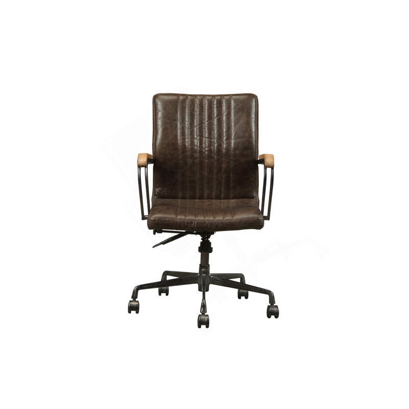 Chaise de bureau pivotante chocolat Distress