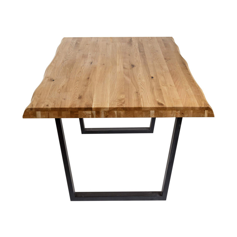 Canfield Rectangular Wood Top Dining Table, 75cm H x 180cm L x 100cm W, Oak