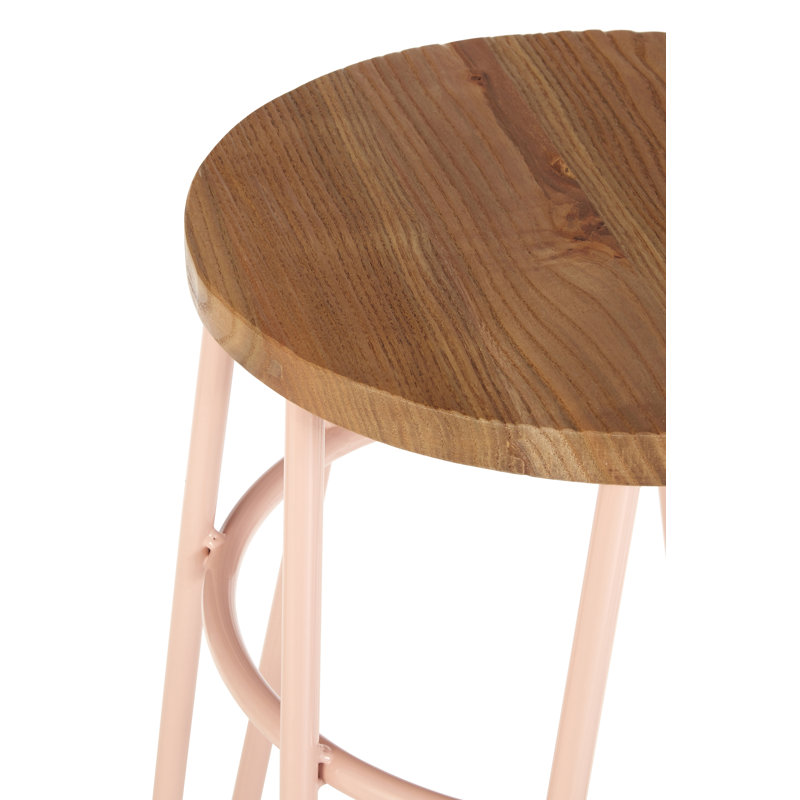 Sturminster Metal Accent Stool, Peach