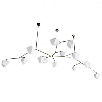 Light Brass Dimmable Cassiopeia Porcelain Pendant Chandelier